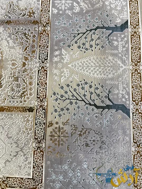 فرش پتینه خشتی ترنج 1200 شانه طرح سپیدار — تصویر ۵