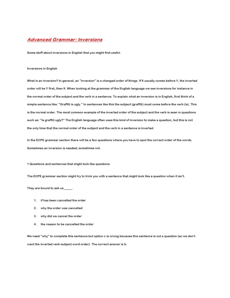 کتاب Inversion in IELTS (وارونگی در آیلتس) نسخه انگلیسی PDF