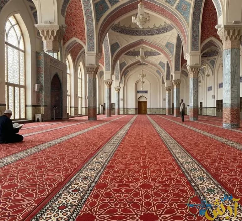 فرش سجاده ای تشریفاتی آیه قرمز — تصویر ۲