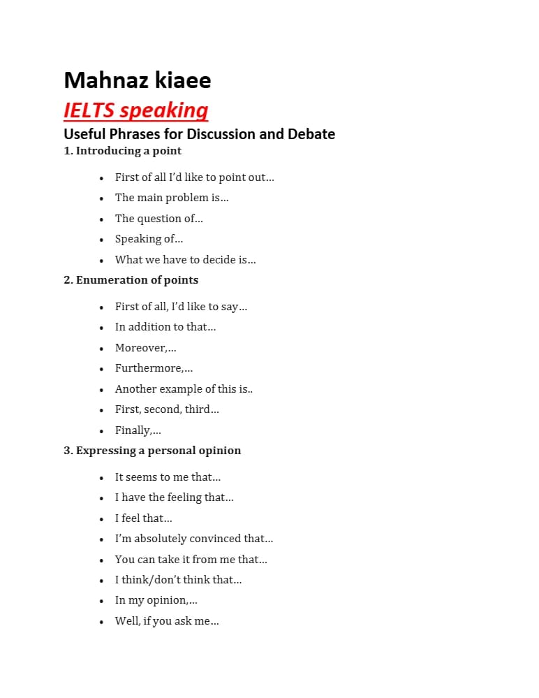 کتاب Useful Phrases for Discussion and Strong Debate in IELTS Speaking (عبارات کاربردی برای بحث و مناظره در اسپیکینگ آیلتس) نسخه انگلیسی PDF