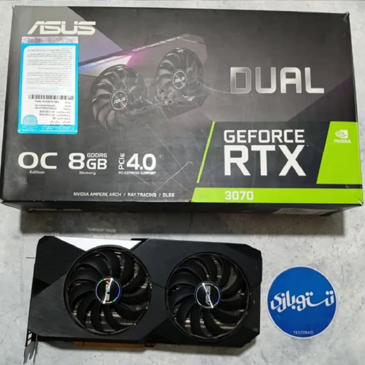 کارت گرافیک استوک RTX 3070 Asus Dual 8GB