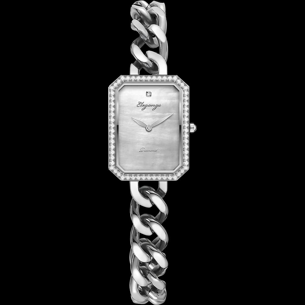 ساعت مچی زنانه مجلسی الگنگز (Elegangs) طرح زنجیری نگین‌دار مدل SL8321-101