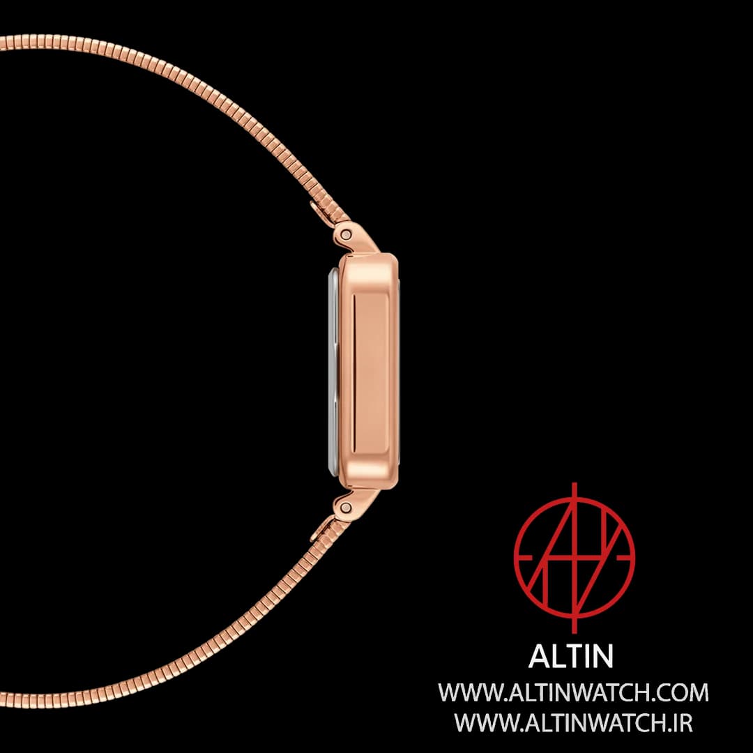 ساعت مچی زنانه دنیل ولینگتون (Daniel Wellington) مدل DW00100517 (کالکشن Quadro، قاب چهارگوش رزگلد، بند حصیری) — تصویر ۵