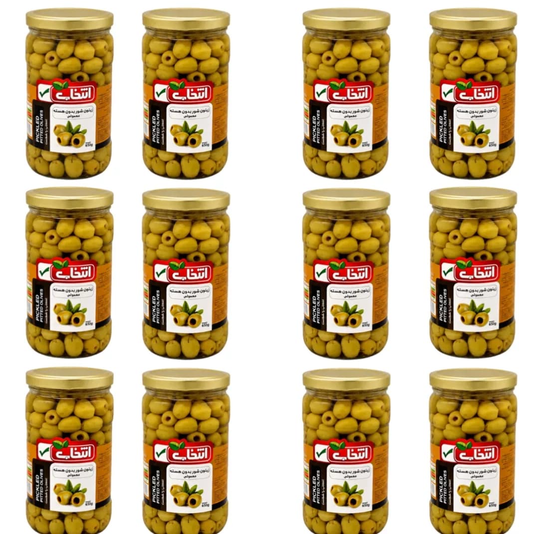 زیتون شور بی هسته انتخاب – 650 گرم بسته 12 عددی — تصویر ۲