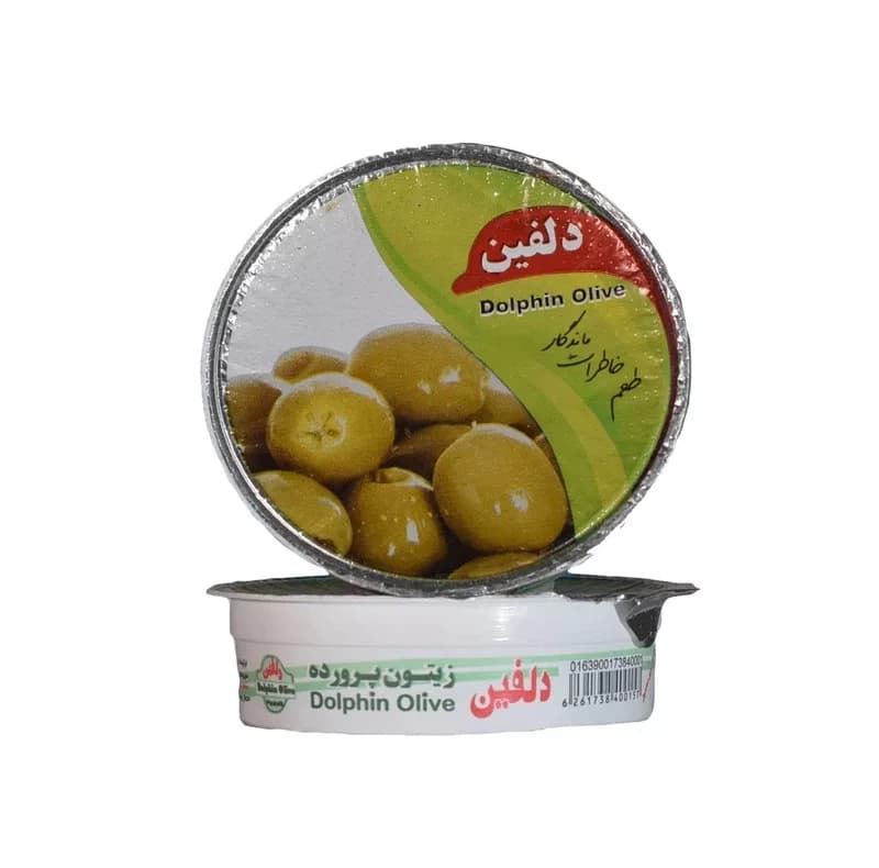 زیتون پرورده ویژه دلفین – 75گرم بسته 12عددی — تصویر ۳