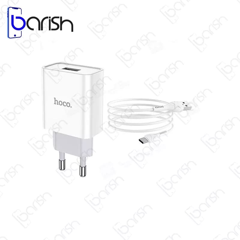 شارژر دیواری هوکو مدل C81A همراه با کابل Type-C