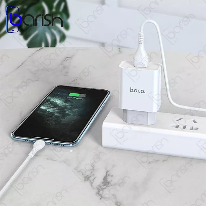 شارژر دیواری هوکو مدل C81A همراه با کابل Type-C — تصویر ۴