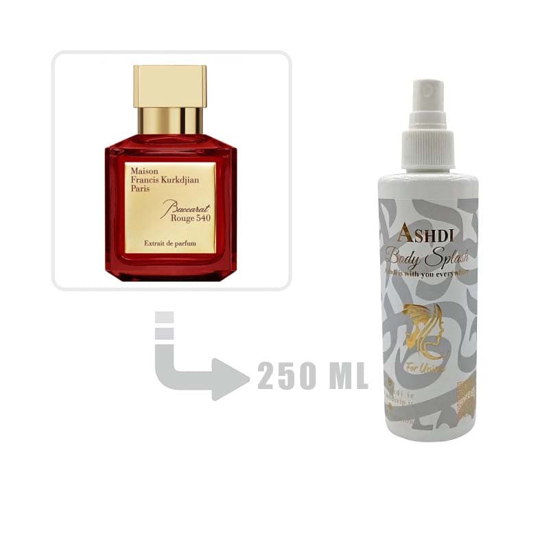 بادی اسپلش باکارات رژ 540 قرمز مردانه و زنانه (پرفیوم اکسریت) 250 میل | Baccarat Rouge 540 ext 250ml