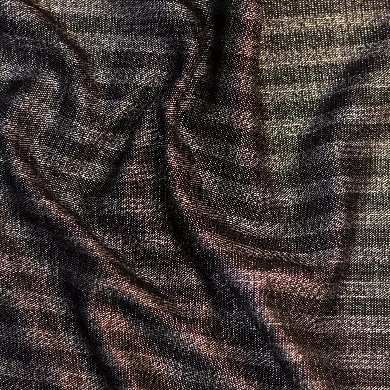 پارچه کتان طرحدار خاکستری تیره ترک — تصویر ۲