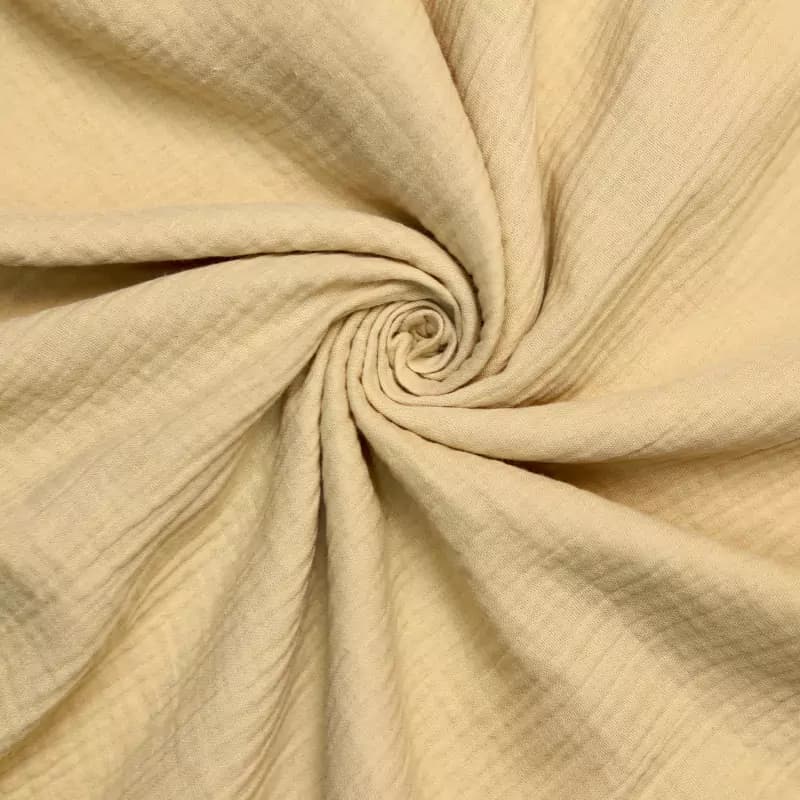 پارچه وال موسلین ساده کرم وارداتی — تصویر ۴