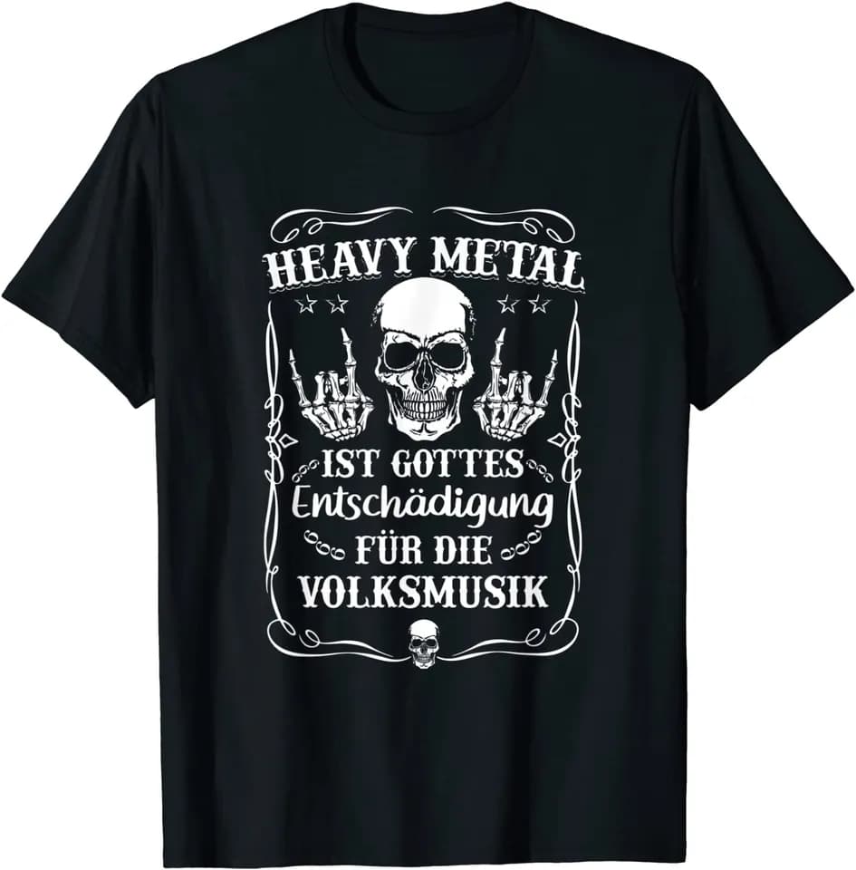 تیشرت راک طرح Metal Metalfan Rocker Biker 90s Volksmusik Heavy Metal