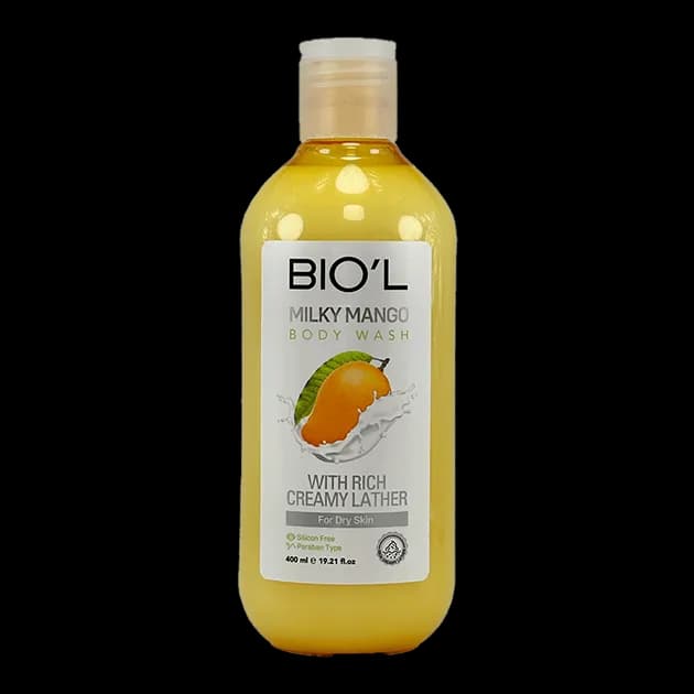 شامپو بدن بیول مدل Milky Mango – شوینده و مرطوب‌کننده با رایحه ملایم انبه برای پوست خشک