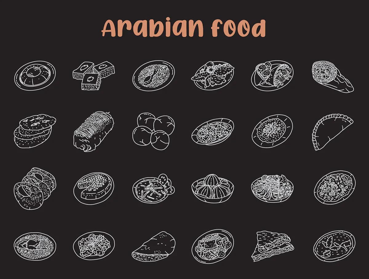220 آیکون غذا ریسو وکتور — تصویر ۸