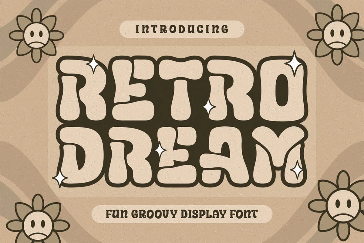 فونت خمیده و خمیری Retro Dream
