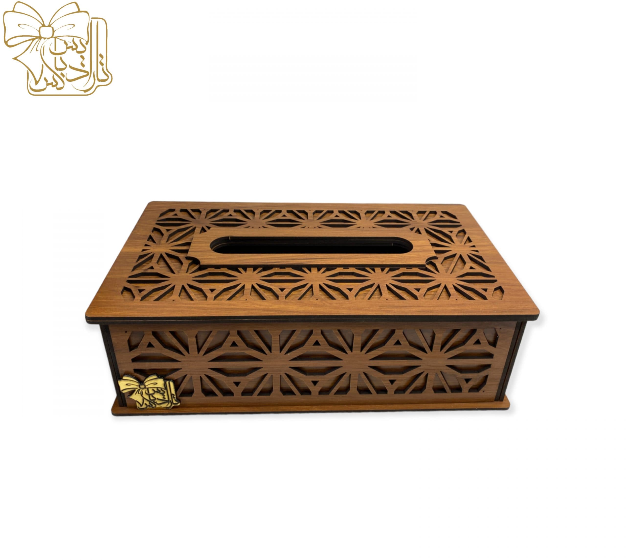 جعبه چوبی دستمال کاغذی تارادیس باکس مدل گلین