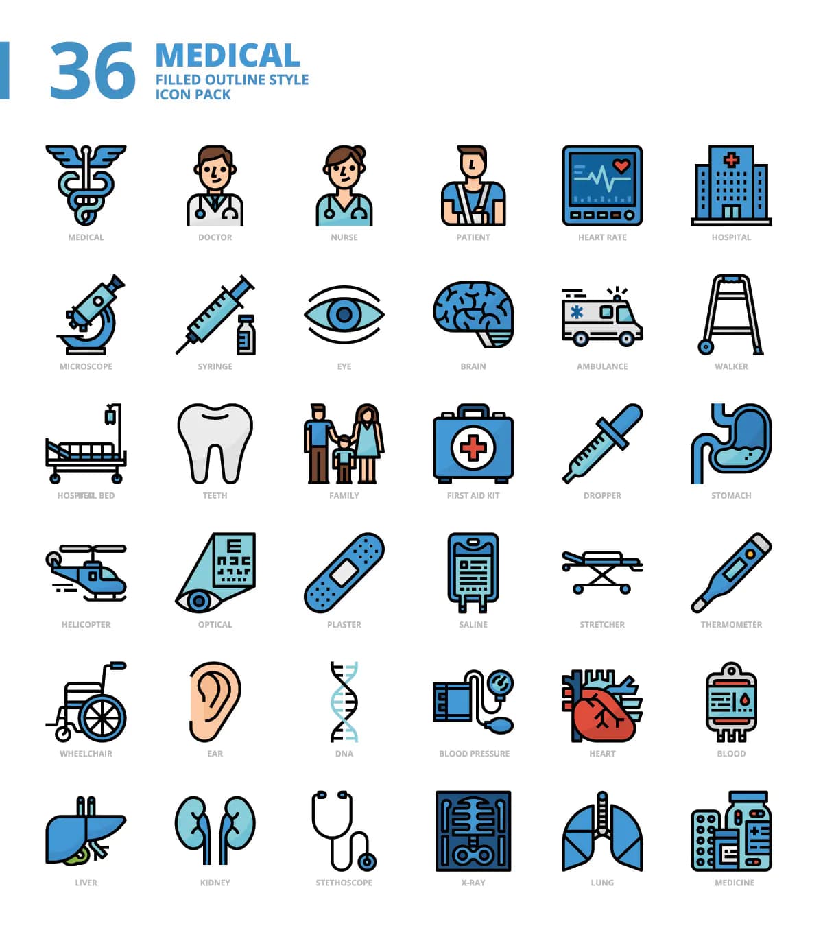 36 آیکون پزشکی توپر — تصویر ۲