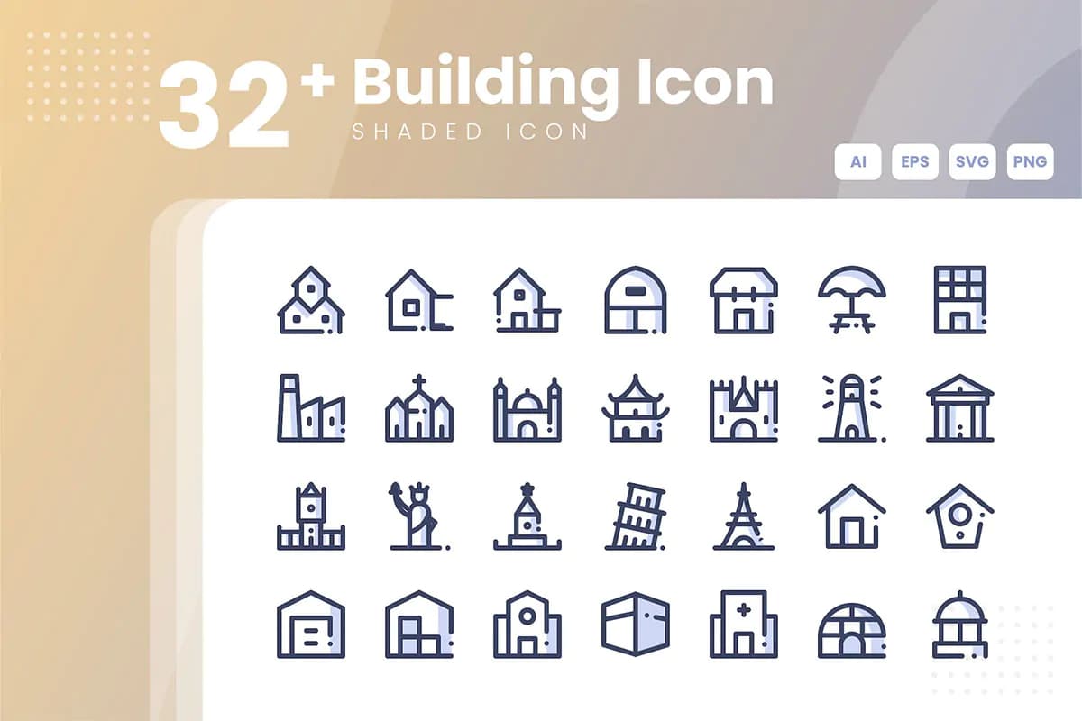 32 آیکون ساختمان و برج