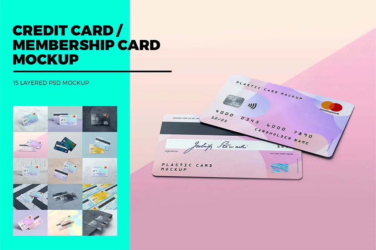 15 موکاپ کارت بانکی و اعتباری