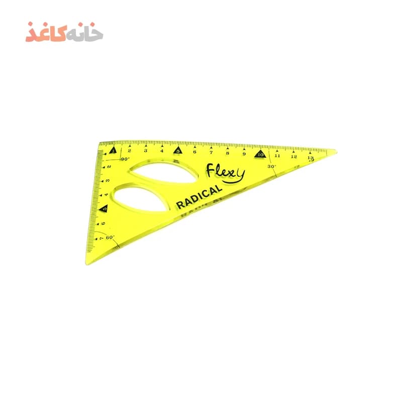 ست 3 تیکه خط کش گونیا نقاله زرد رادیکال — تصویر ۳