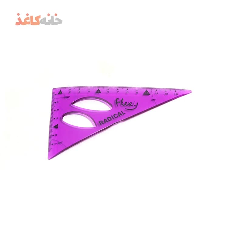 ست 3 تیکه خط کش گونیا نقاله بنفش رادیکال — تصویر ۳