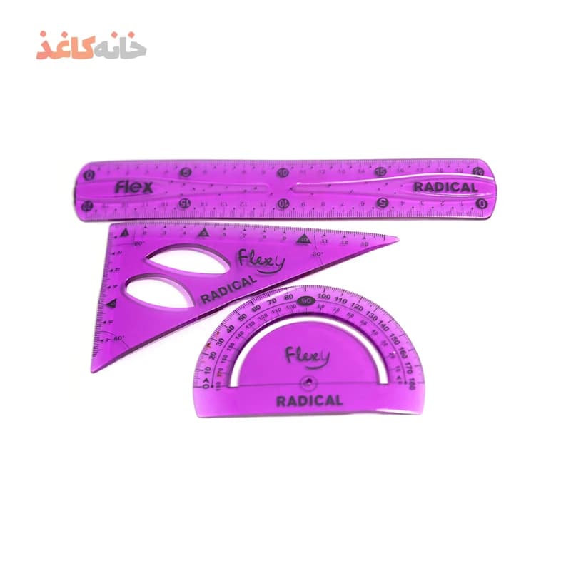 ست 3 تیکه خط کش گونیا نقاله بنفش رادیکال