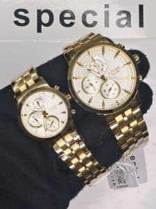 ساعت ست زنانه و مردانه سیتیزن اسپرت کوارتز بند فلزی | Women’s & Men’s Citizen Style Quartz Stainless Steel Watch Set — تصویر ۳
