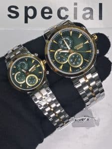 ساعت ست زنانه و مردانه سیتیزن اسپرت کوارتز بند فلزی | Women’s & Men’s Citizen Style Quartz Stainless Steel Watch Set — تصویر ۸