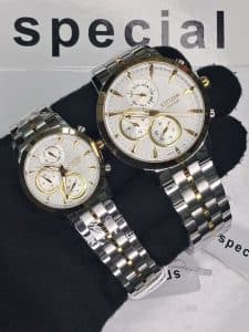ساعت ست زنانه و مردانه سیتیزن اسپرت کوارتز بند فلزی | Women’s & Men’s Citizen Style Quartz Stainless Steel Watch Set — تصویر ۶