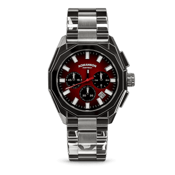 ساعت مچی مردانه رومانسون کوارتز کرنوگراف هشت‌ضلعی استیل | Romanson Men’s Octagon Chronograph Quartz Stainless Steel Watch