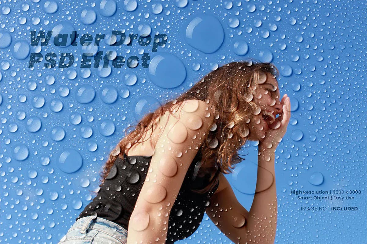 قالب عکس افکت قطرات آب