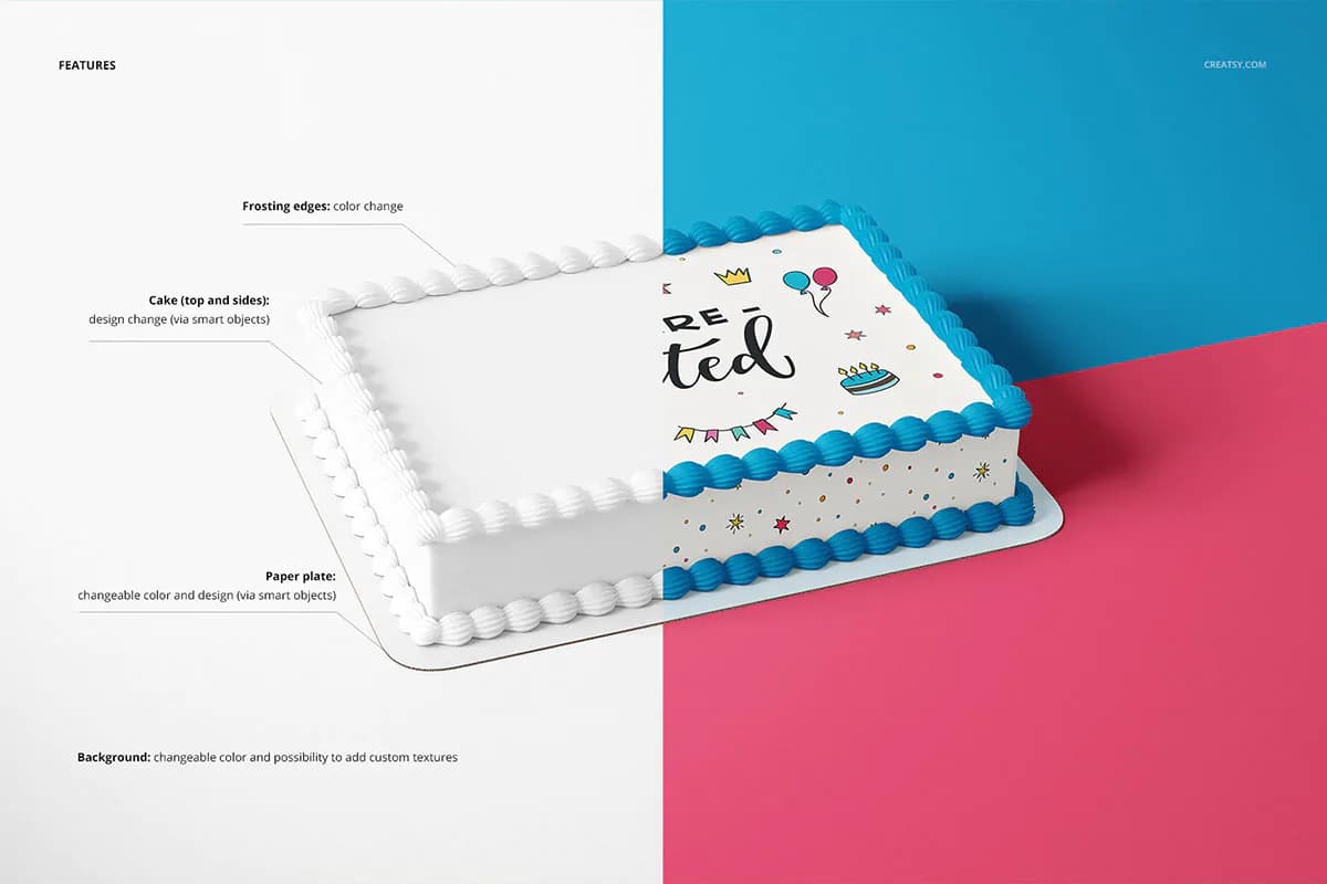 موکاپ کیک تولد — تصویر ۲