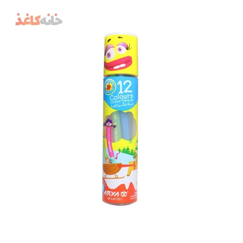 مداد رنگی 12رنگ استوانه اریا