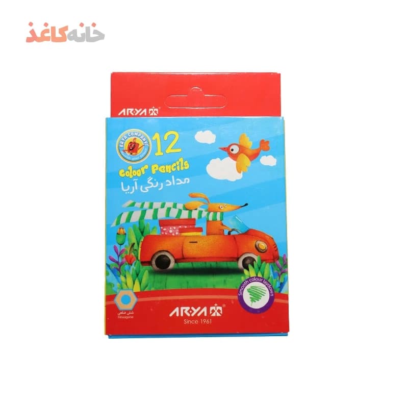 مدادرنگی 12رنگ کوتاه اریا طرح ماشین