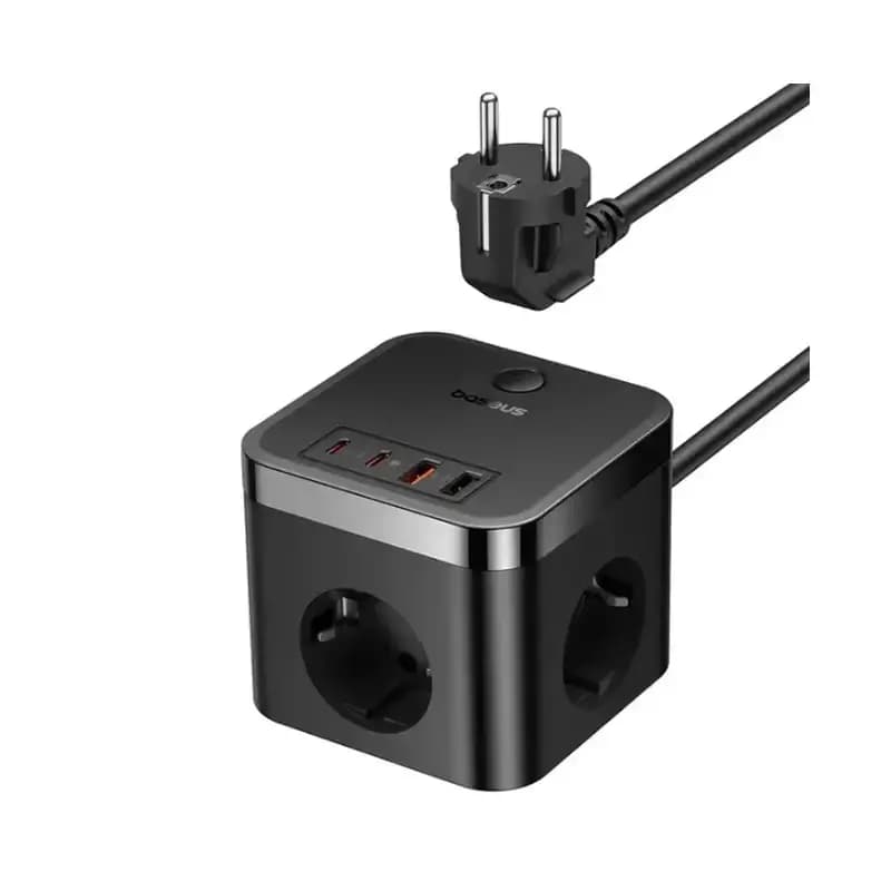 شارژر رومیزی باسئوس مدل PowerCombo 3AC+2U+2C توان 30 وات طول کابل 1.5 متر — تصویر ۴