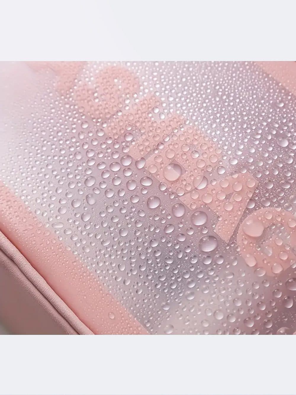 کیف استخر فانتزی سایز بزرگ زنانه و دخترانه واش بگ ( wash bag ) شفاف صورتی رنگ — تصویر ۳