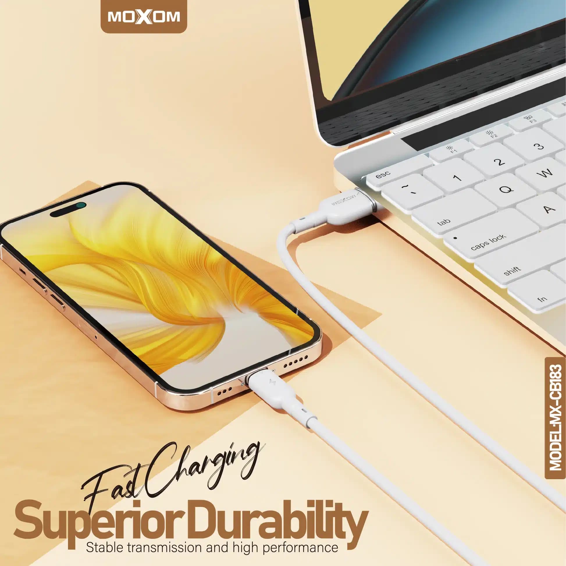 کابل شارژ تایپ سی برند موکسوم مدل MX-CB183