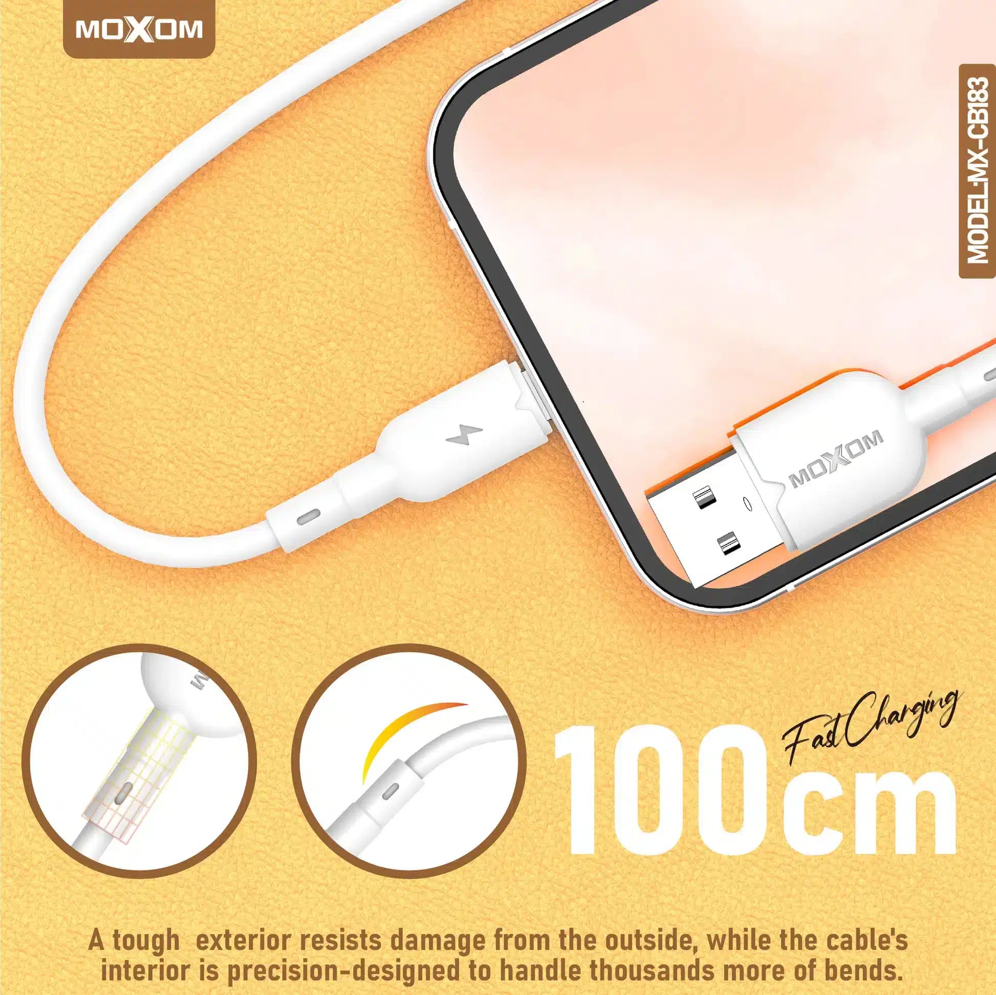 کابل شارژ تایپ سی برند موکسوم مدل MX-CB183 — تصویر ۶