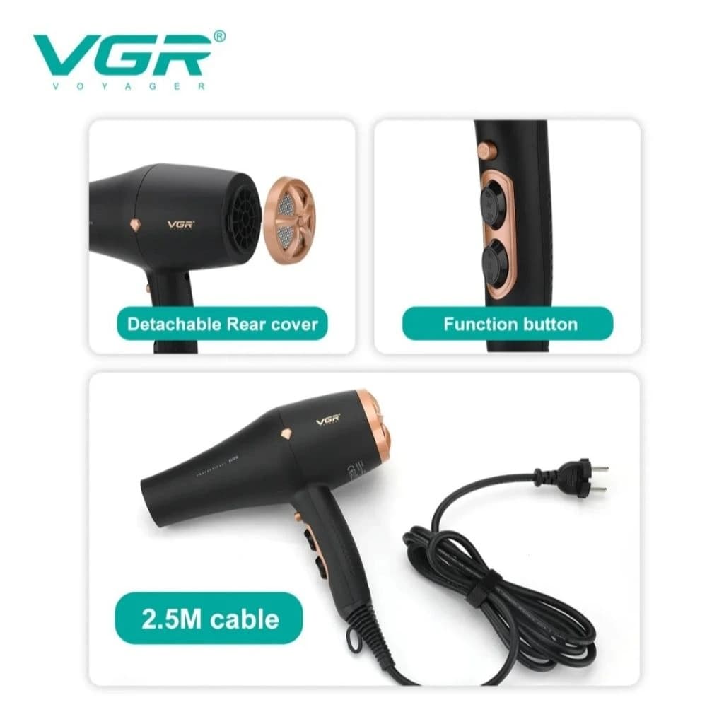 سشوار حرفه ای وی جی آر مدل V-462 — تصویر ۳
