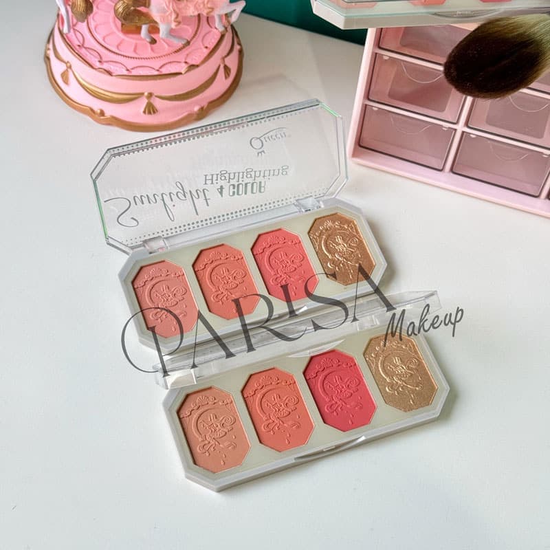 پالت رژگونه و هایلایتر 4 رنگ Mini Queen مدل Sunlight
