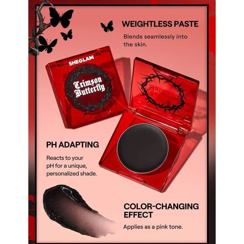 رژگونه سیاه شیگلم SHEGLAM کالکشن Crimson Butterfly مدل Bloodline Color Changing — تصویر ۴