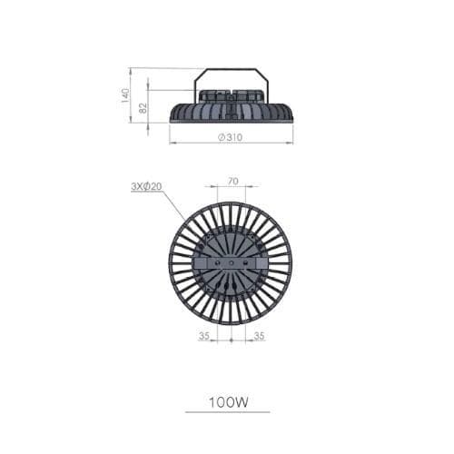 نورافکن 150 وات LED اطلس نور مدل آناشید — تصویر ۲