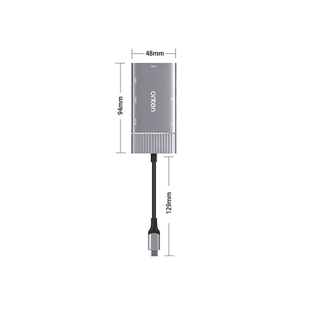هاب 5 پورت تایپ سی اونتن مدل ONTEN OTN-95113 Multi-function Type-C Adapter — تصویر ۴
