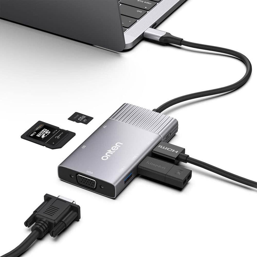 هاب 5 پورت تایپ سی اونتن مدل ONTEN OTN-95113 Multi-function Type-C Adapter — تصویر ۳