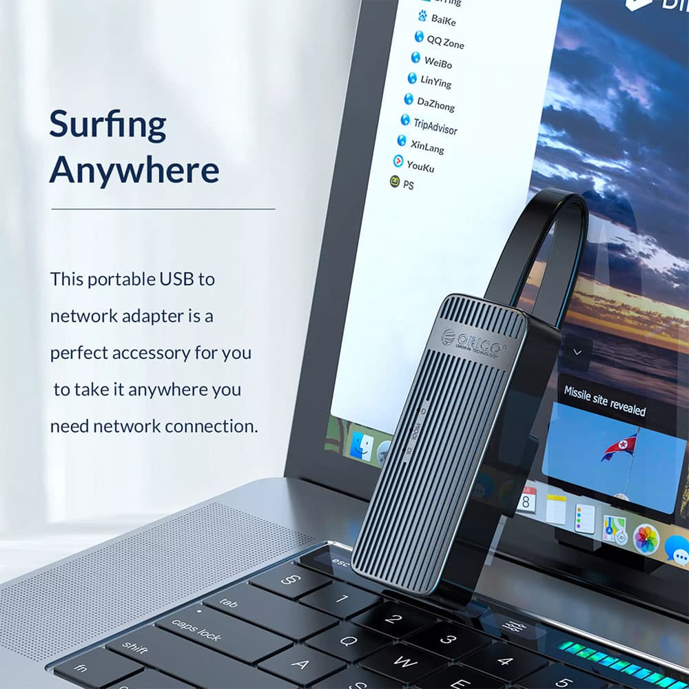 مبدل USB به RJ45 اوریکو مدل ORICO UTK-U2 USB to Ethernet Adapter — تصویر ۸