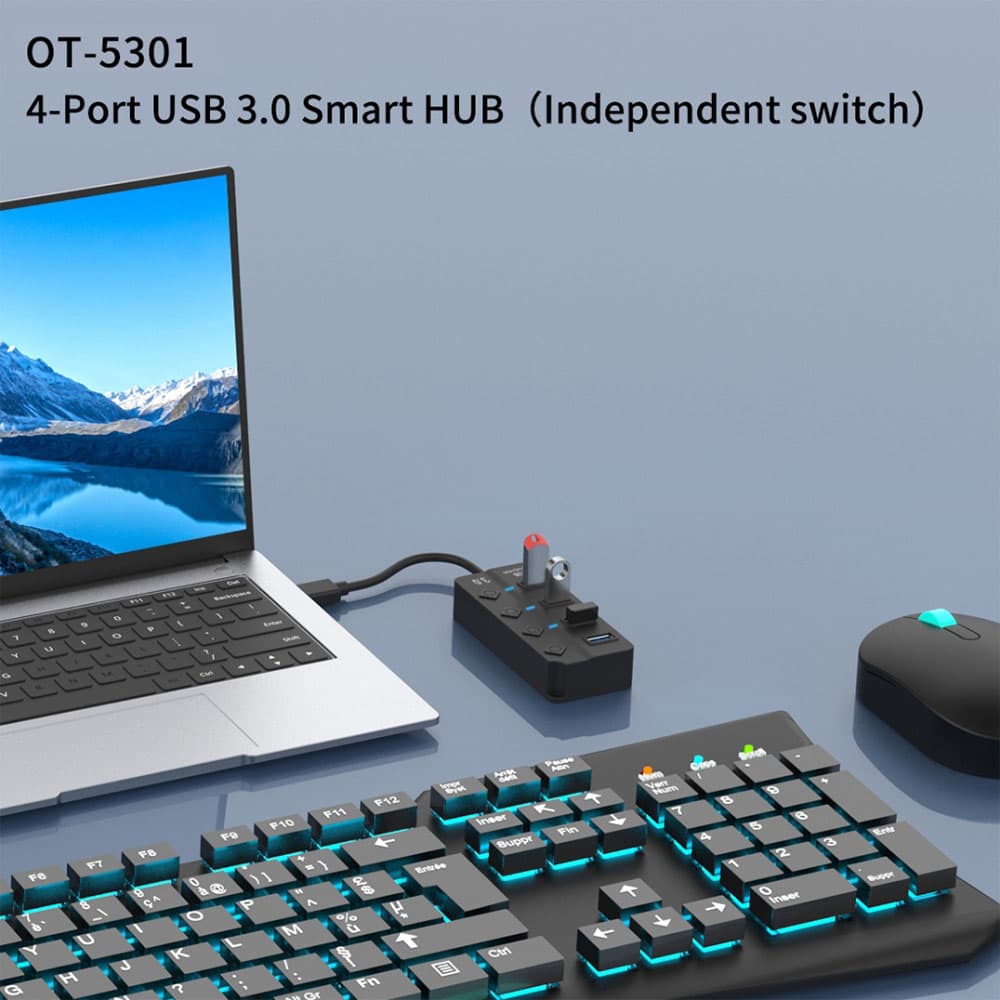 هاب 4 پورت اونتن مدل ONTEN OTN-5301 USB3.0 HUB — تصویر ۳