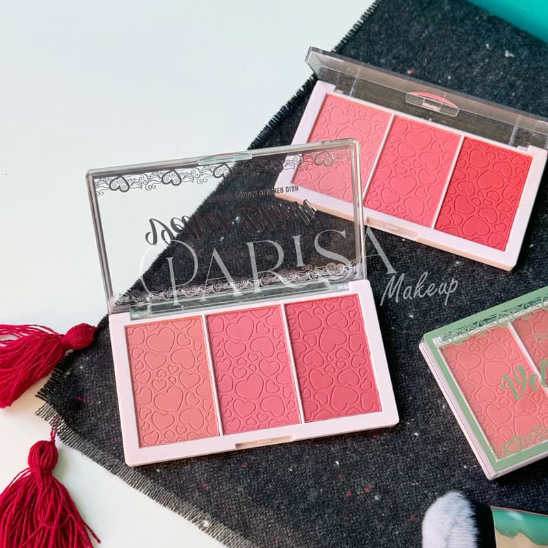پالت رژگونه 3 رنگ Gulflower مدل Velvet Blush