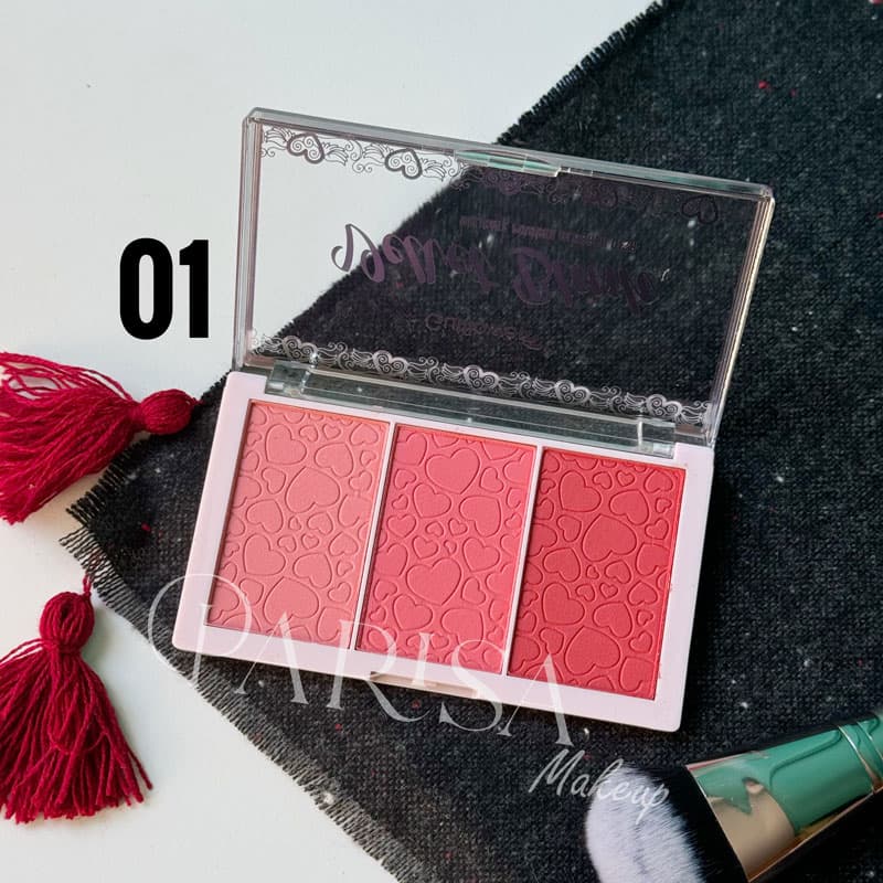 پالت رژگونه 3 رنگ Gulflower مدل Velvet Blush — تصویر ۲