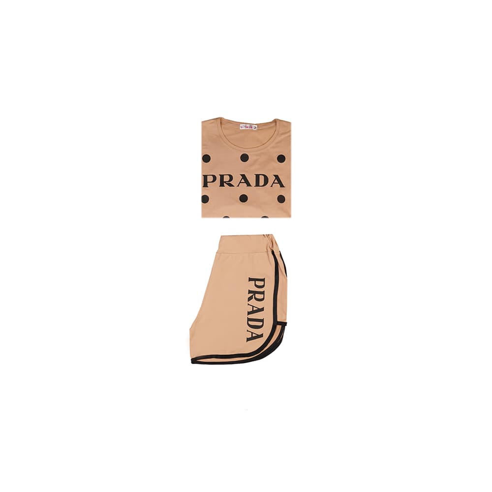 ست تیشرت شورتک جلو چاپ PRADA — تصویر ۶