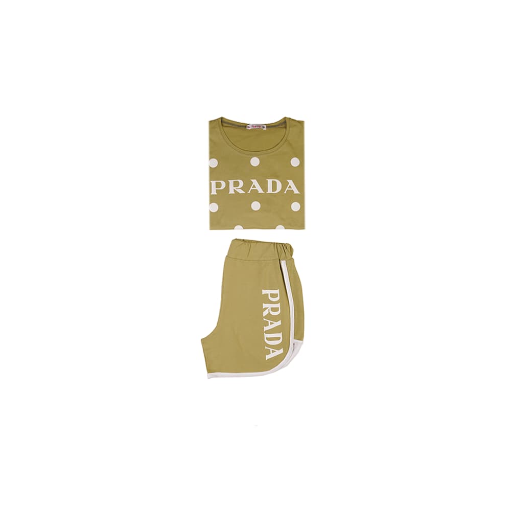 ست تیشرت شورتک جلو چاپ PRADA — تصویر ۴