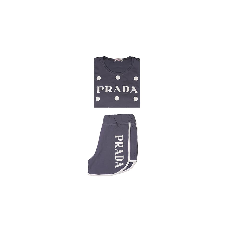 ست تیشرت شورتک جلو چاپ PRADA — تصویر ۷